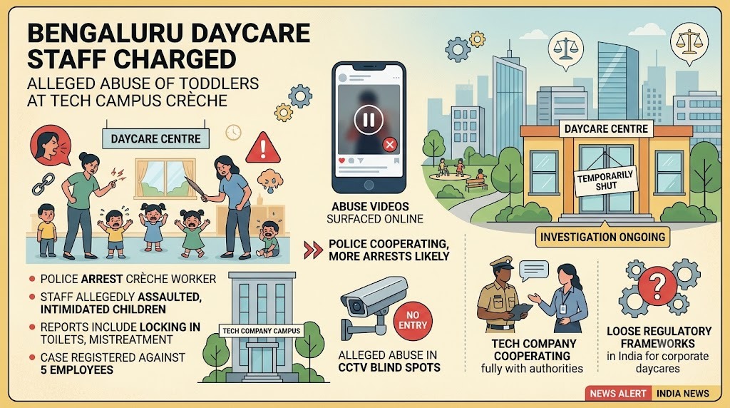 Bengaluru Daycare Staff Charged After Alleged Abuse of Toddlers at Tech Campus Crèche