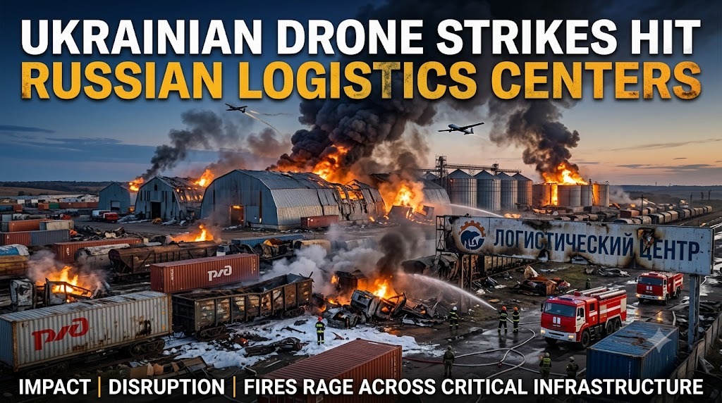 Ukrainian Drone Strikes Hit Russian Logistics Centers