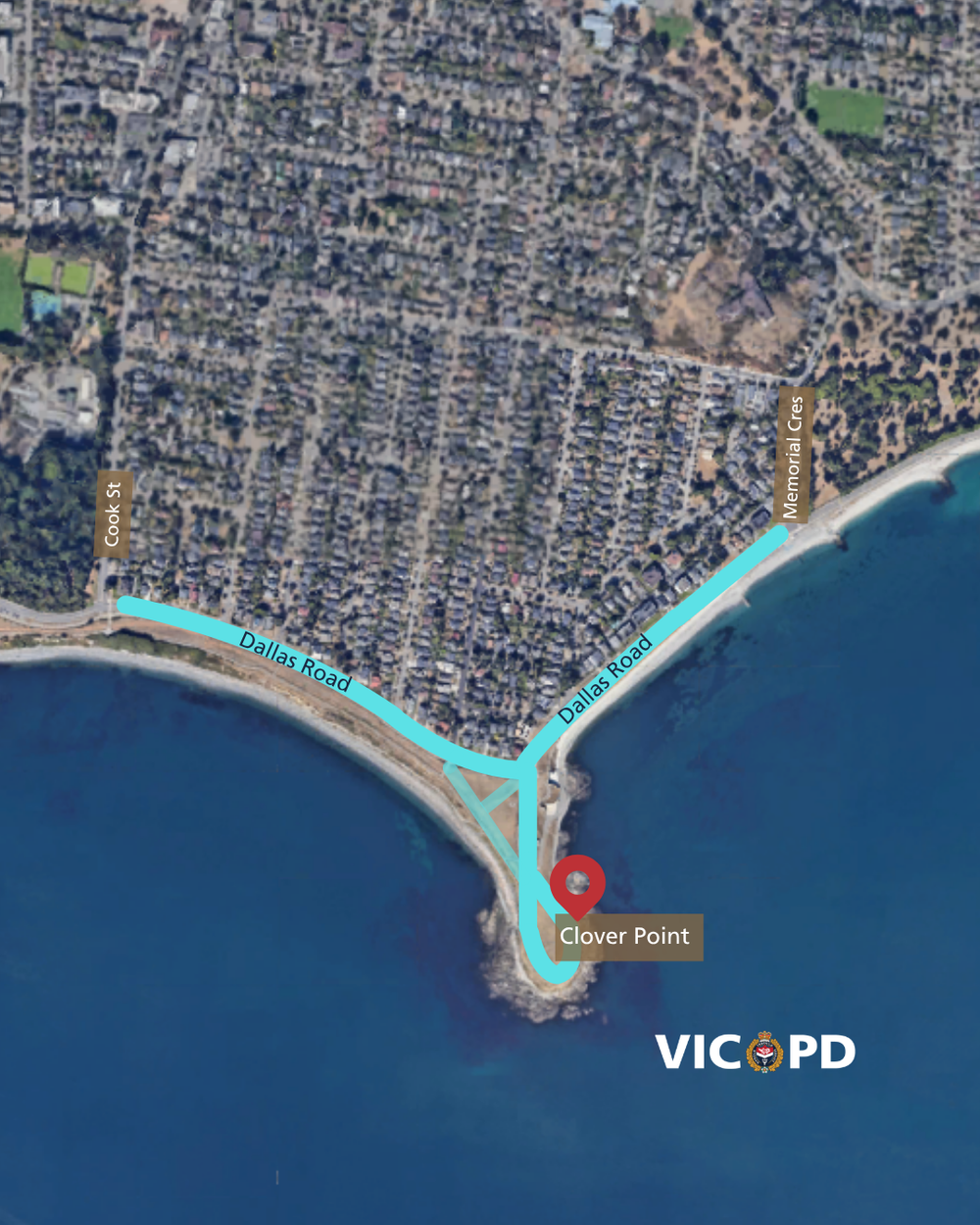 Notice for Temporary Traffic Disruptions at Dallas Road, Clover Point