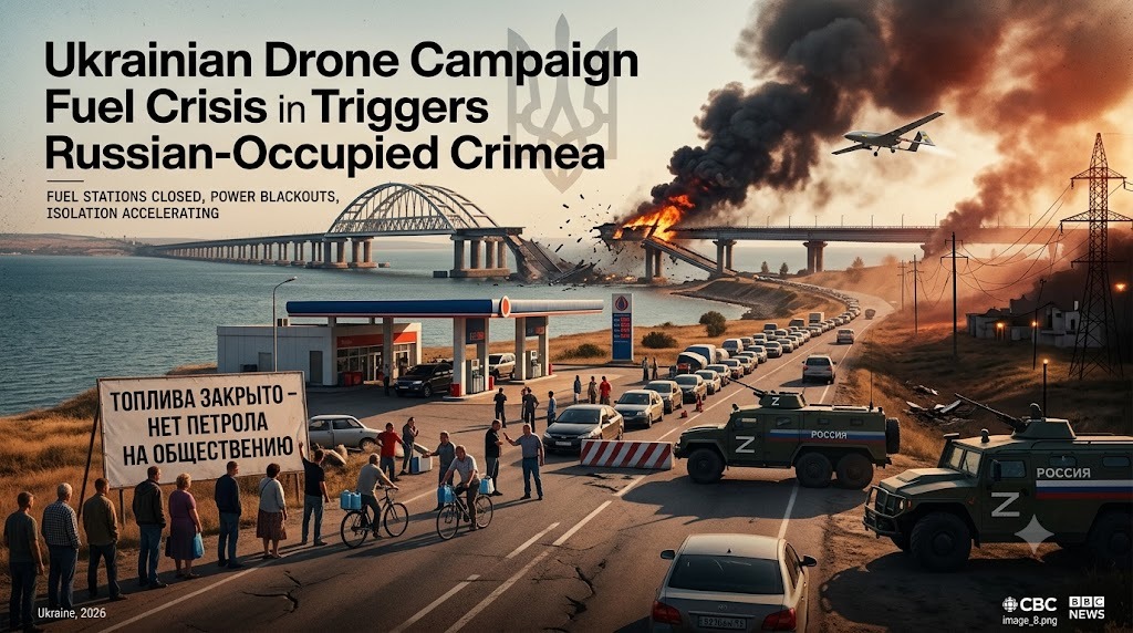 Ukrainian Drone Campaign Triggers Fuel Crisis in Russian-Occupied Crimea