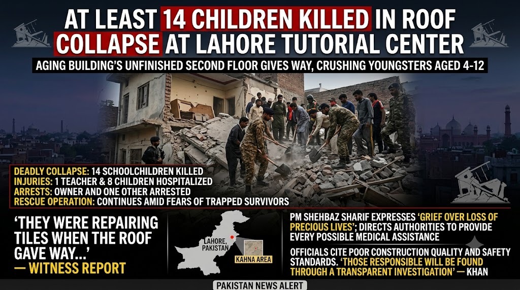 At Least 14 Children Killed in Roof Collapse at Lahore Tutorial Center