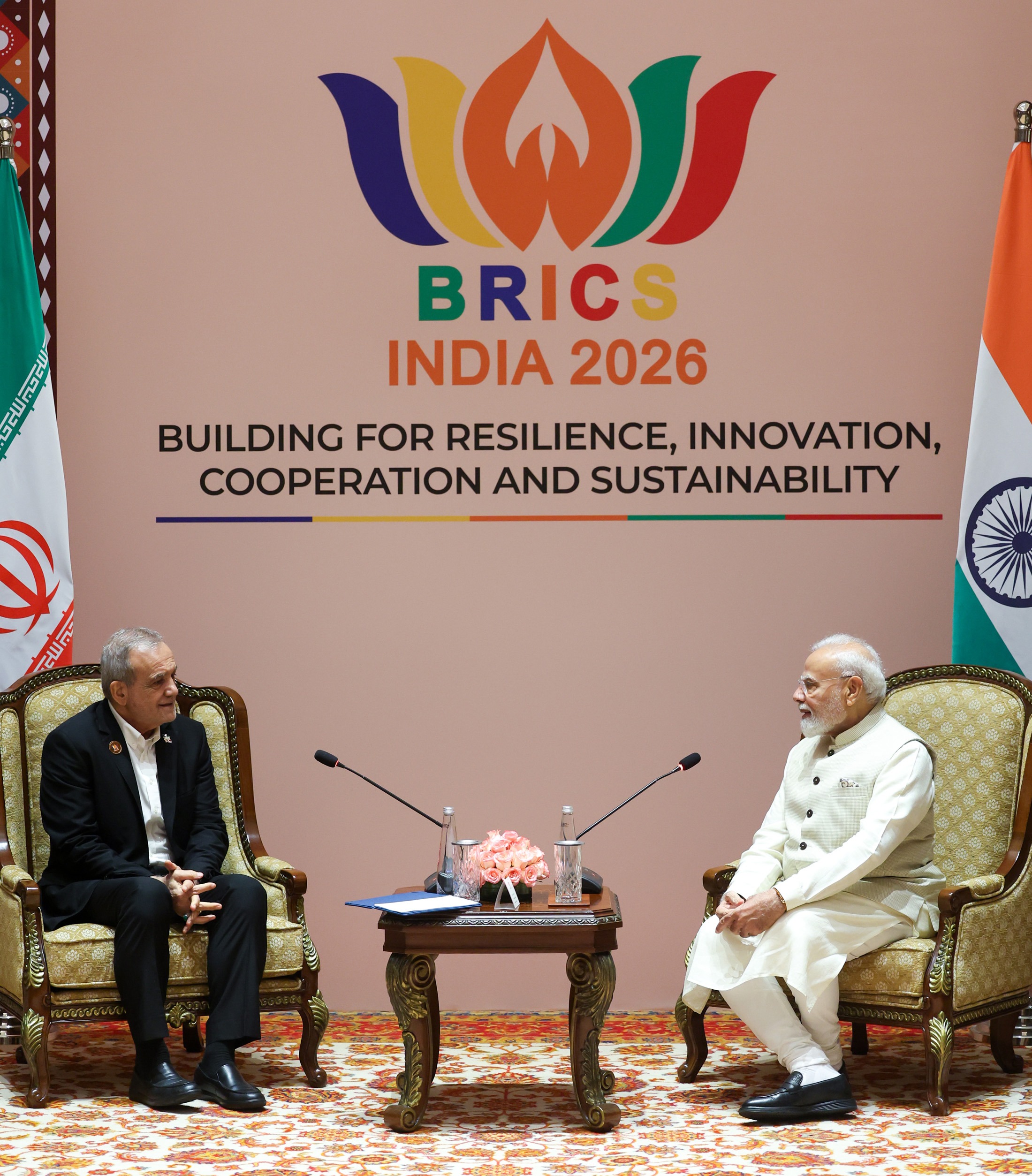PM Modi meets Iranian President Pezeshkian during BRICS summit