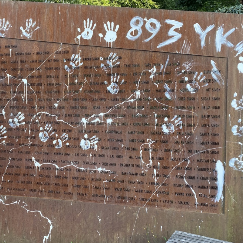 Komagata maru memorial deface