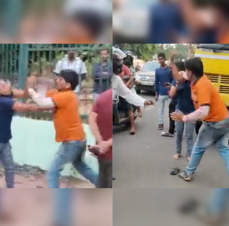 delivery boy beating woman in Bhubaneswar