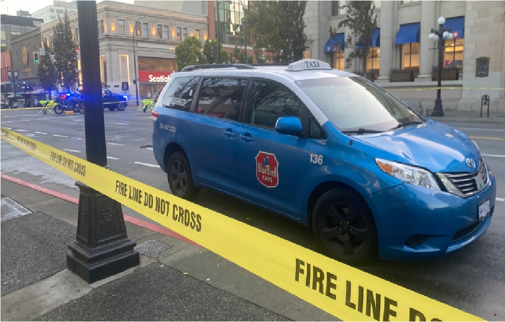 Pedestrian Hit by Taxi in Downtown Victoria, Suffers Life-Threatening Injuries